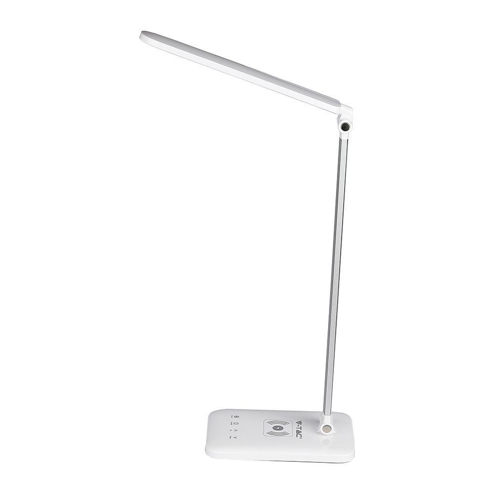 7W Lampka biurkowa LED z ładowarką indukcyjną, Barwa:3w1, Obudowa: Biały, VTAC, SKU 218519