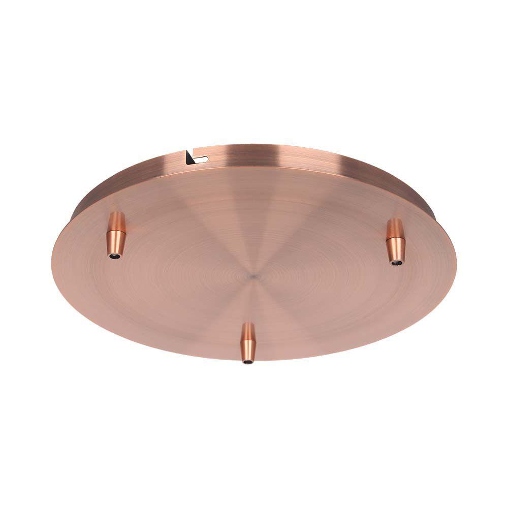 STEEL CANOPY D300*H25mm WITH 3 HOLES ON SURFACE - RED COPPER