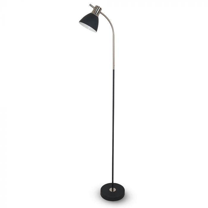 VT-7702 DESIGNER FLOOR LAMP - BLACK METAL BASE+SWITCH-E27 HOLDER-BLACK+CHROME