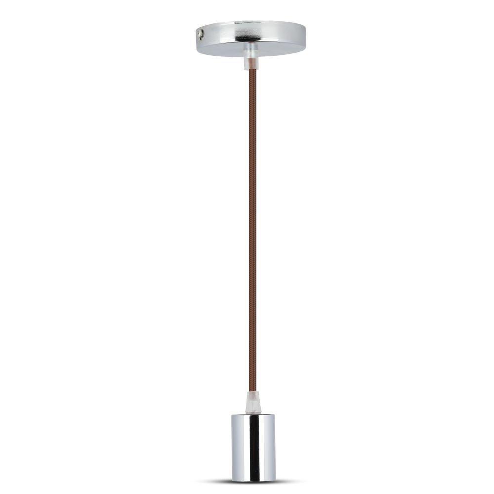 Lampa wisząca, oprawka chrom + przewód Brązowy, VTAC, SKU 3784