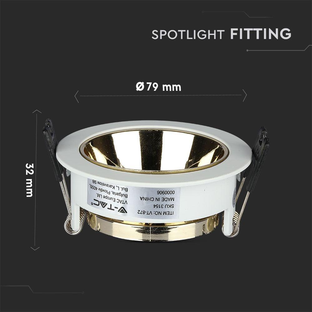 VT-872 GU10 FITTING ROUND-WHITE+GOLD