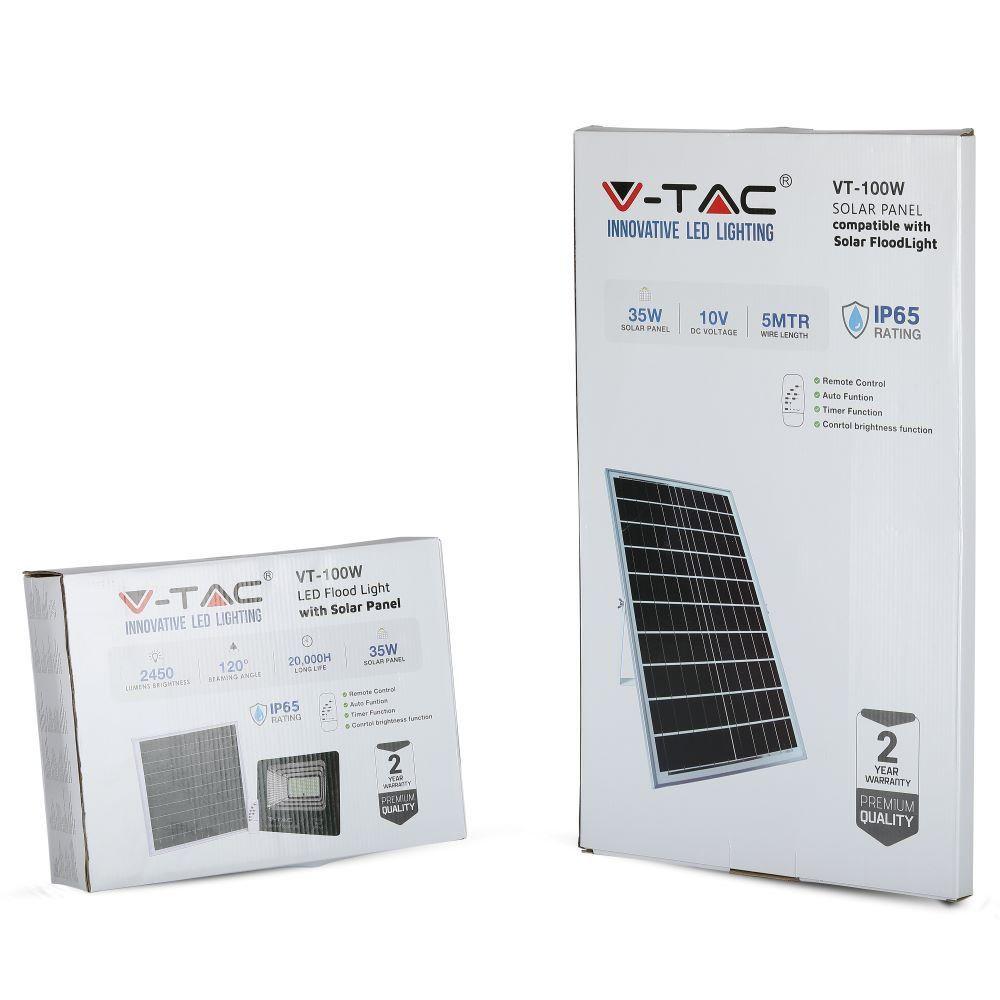 VT-100W 35W SOLAR PANEL WITH LED FLOODLIGHT 6000K