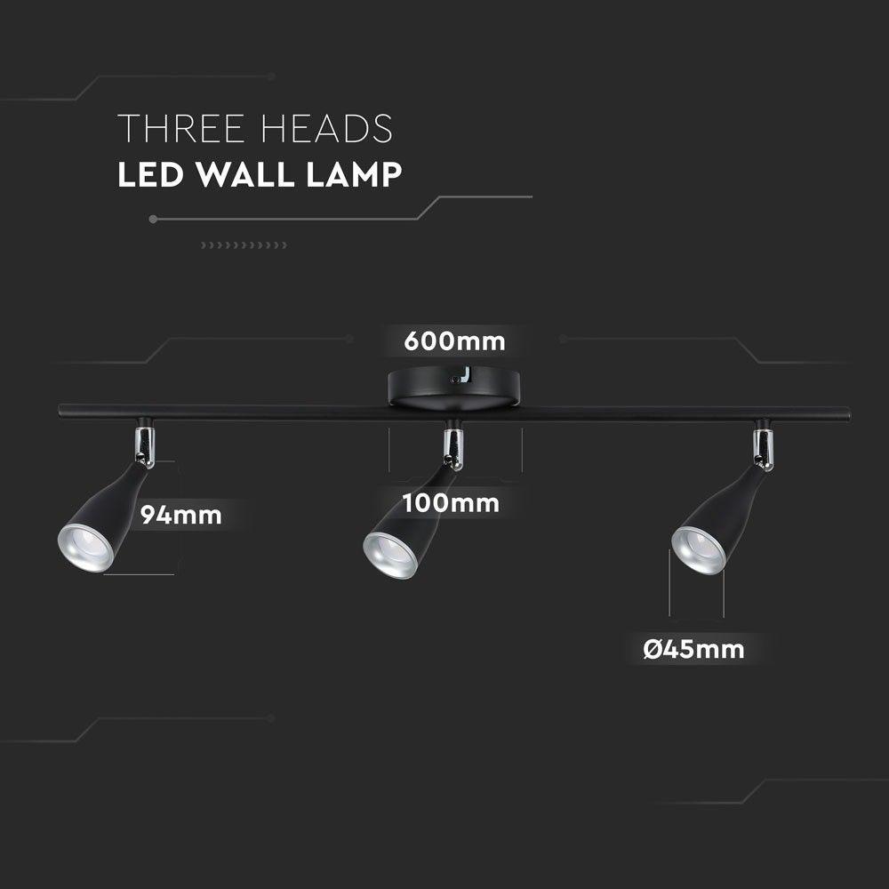 13.5W Lampa sufitowa, Barwa:3000K , Czarny, VTAC, SKU 8271