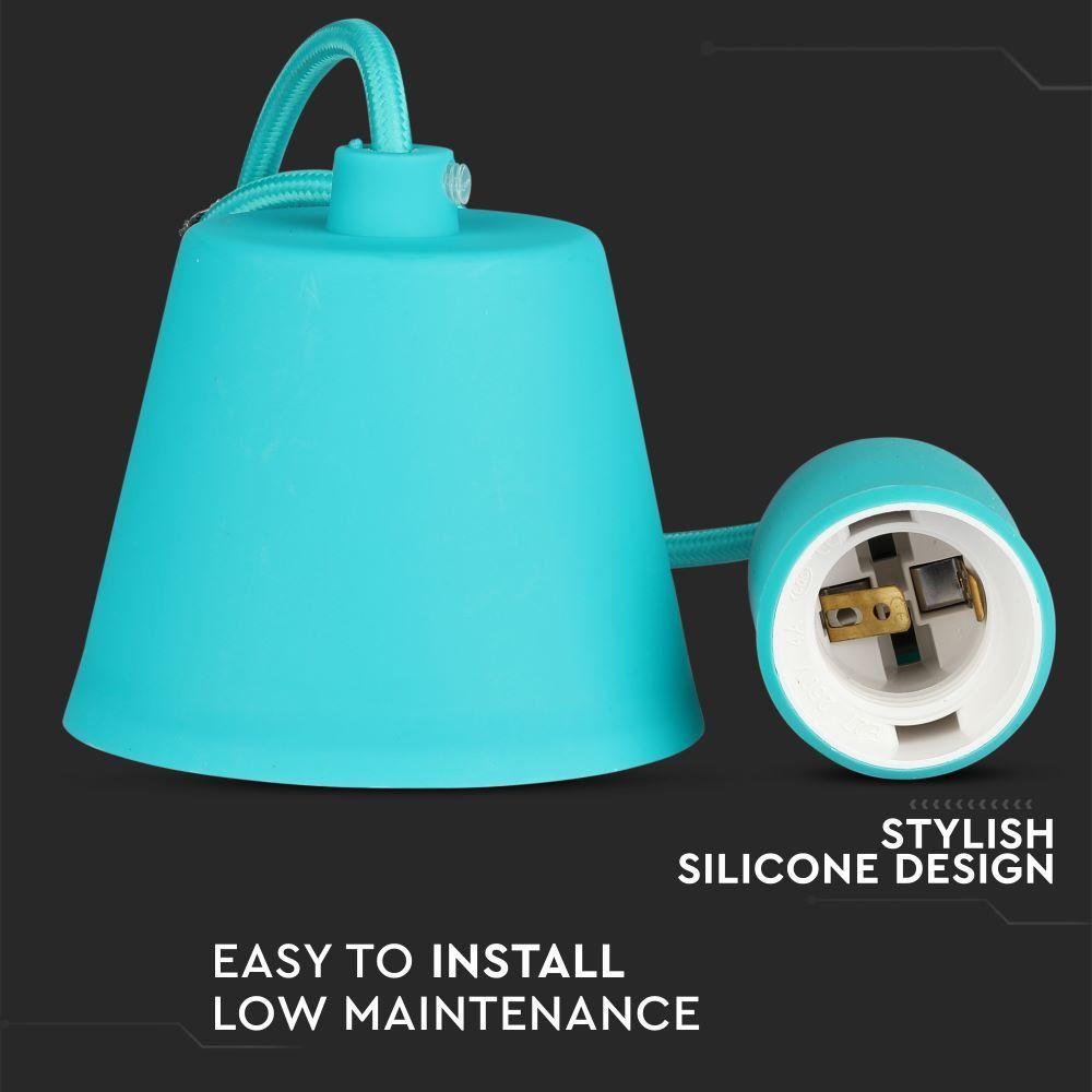 VT-7228 E27 SILICONE PENDANT HOLDER-TURQUOISE