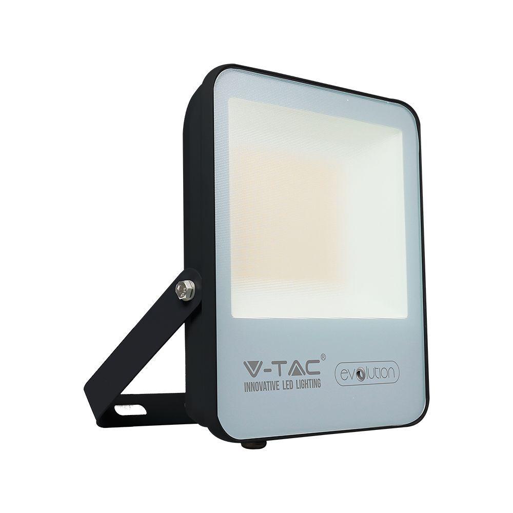 VT-49161 100W LED FLOODLIGHT 3000K BLACK BODY GREY GLASS 150LM/W