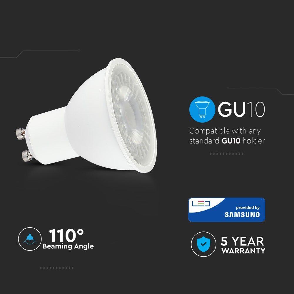 VT-292 8W GU10 PLASTIC SPOTLIGHT SAMSUNG CHIP 3000K 110'D