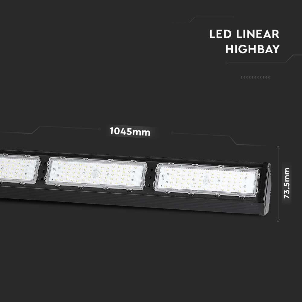 200W Liniowy HIGHBAY LED, Chip SAMSUNG, Barwa:6500K, Obudowa: Czarna, Wydajność: 120lm/w, Kąt 120', VTAC, SKU 21896