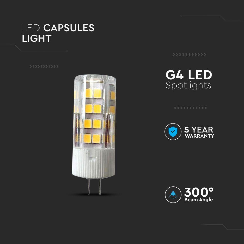 3.2W Żarówka LED, Chip SAMSUNG, Barwa:3000K, Trzonek:G4, VTAC, SKU 21131