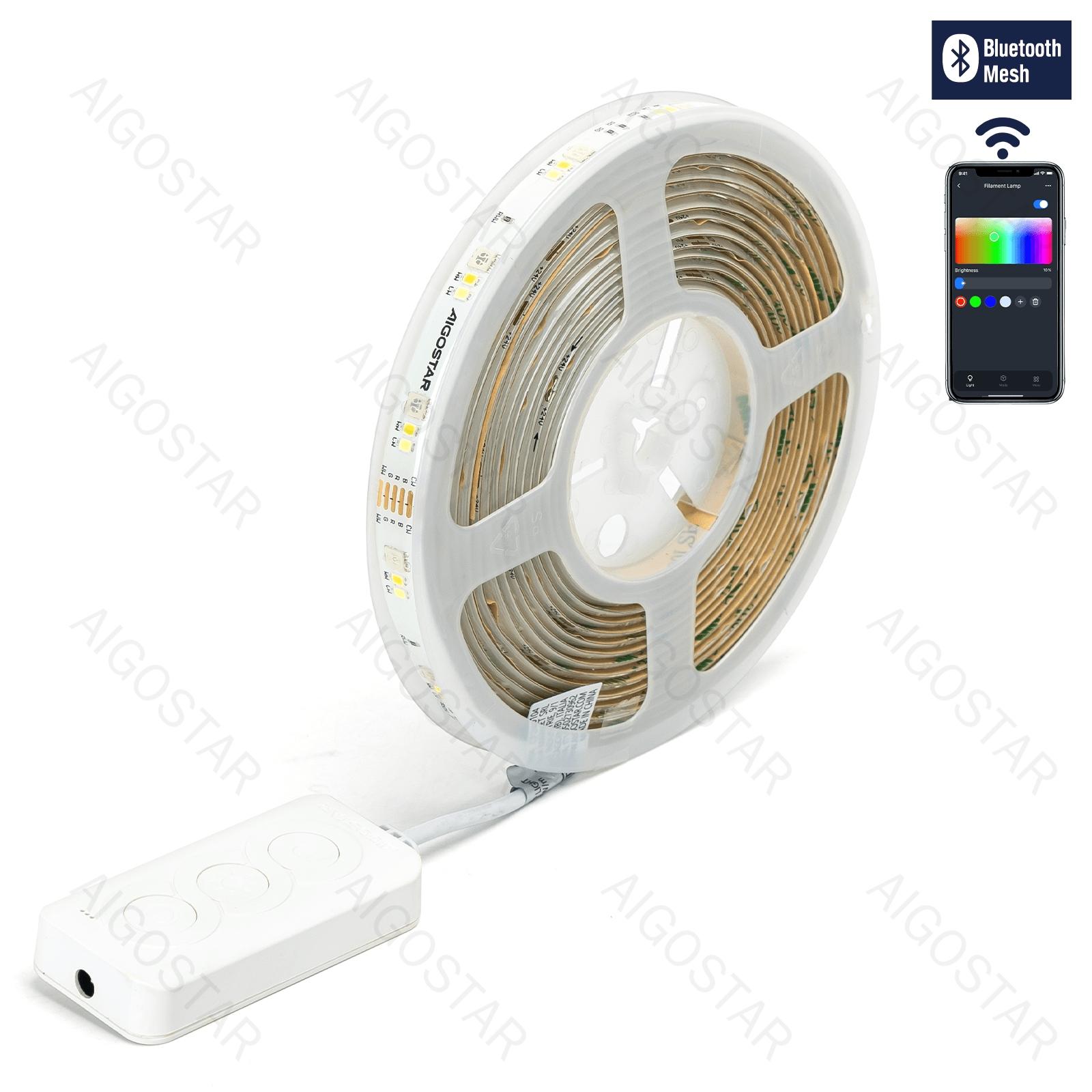 MESH CONTROLLER 24W Adaptor LED  STRIP LIGHT 24V 5M 5050/2835 30+30+30LED/M 6LED 4.8+4.8+4.8W/m IP65 BLU RGB+CCT