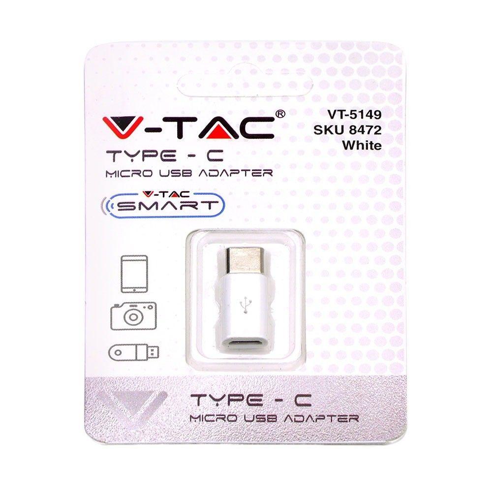 Adapter USB - typ: C , Biały, VTAC, SKU 8472