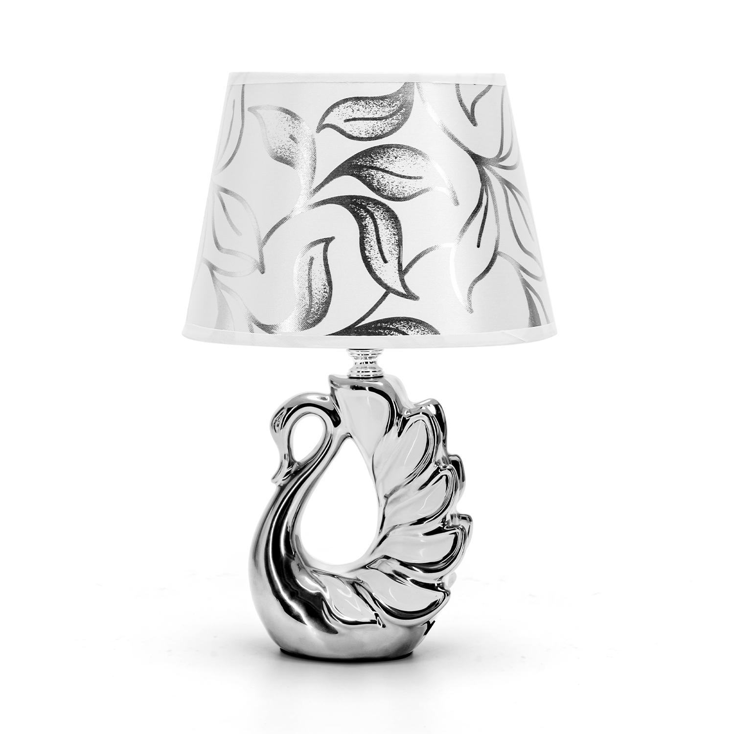 Ceramic Table Lamp with Swan Base E14  (Bulb Not Included)