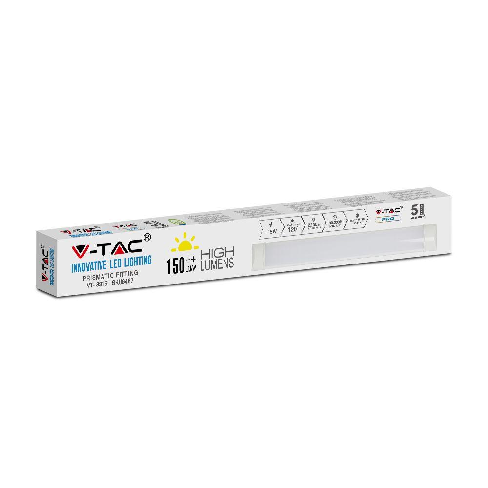 15W Belka oświetleniowa LED 60cm, Barwa:3000K, Skuteczność 160lm/W, 5 Lat gwarancji , VTAC, SKU 6487