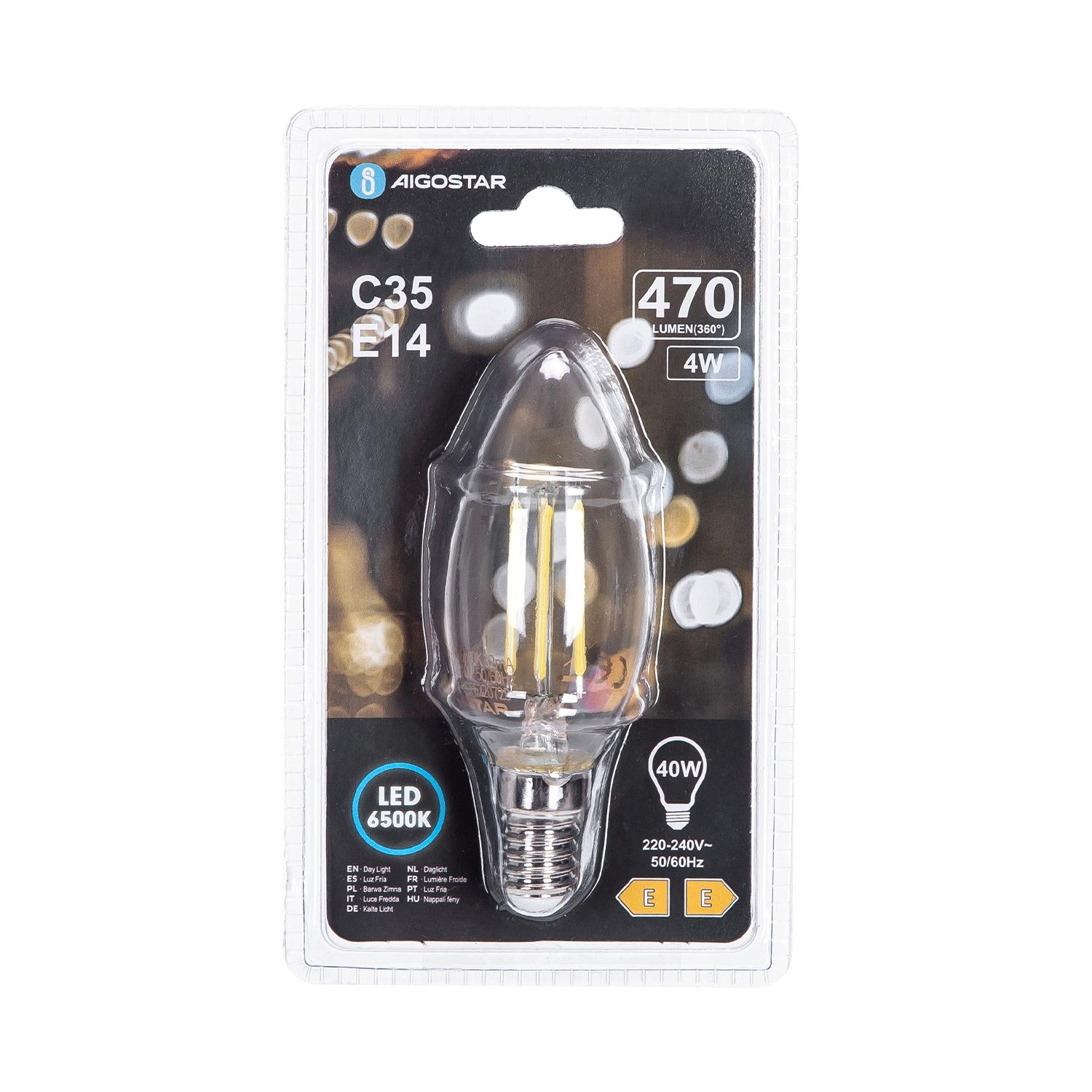 LED Filament Bulb (Clear) C35 E14 4W