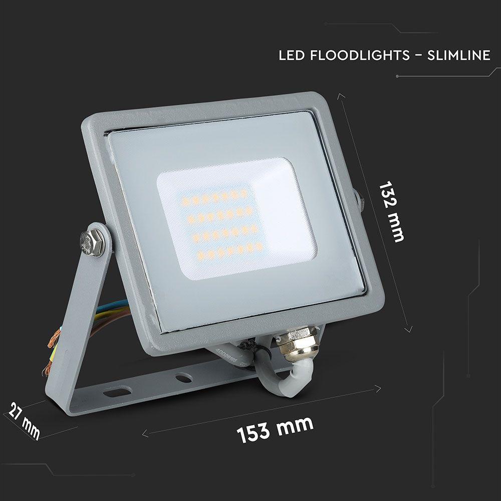 20W Naświetlacz LED SMD, Chip SAMSUNG, Barwa:4000K, Obudowa: Szara , VTAC, SKU 446