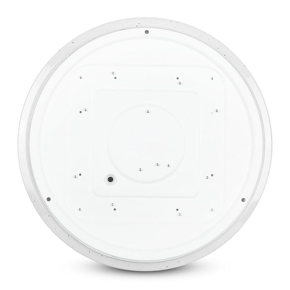 12W Plafon LED DOME, Średnica: 230,  Klosz: Efekt gwiazdek, Barwa:3w1, VTAC, SKU 7602