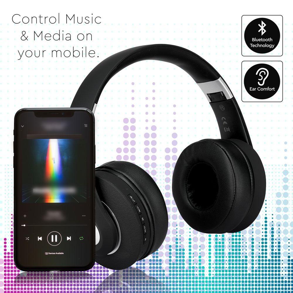 VT-6322 BLUETOOTH WIRELESS HEADPHONE WITH ADJUSTABLE HEAD-500mah-BLACK