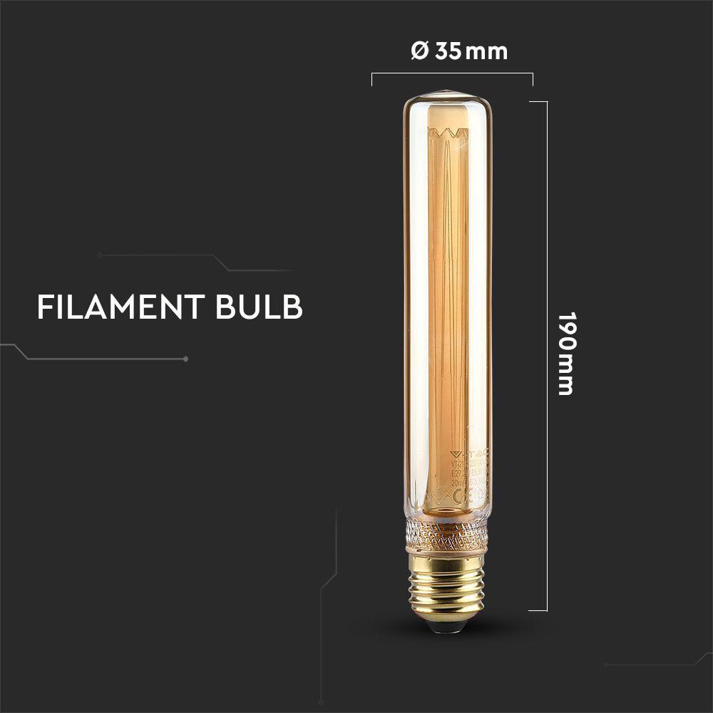 VT-2162 2W T30 LED ART FILAMENT BULB AMBER GLASS 1800K E27