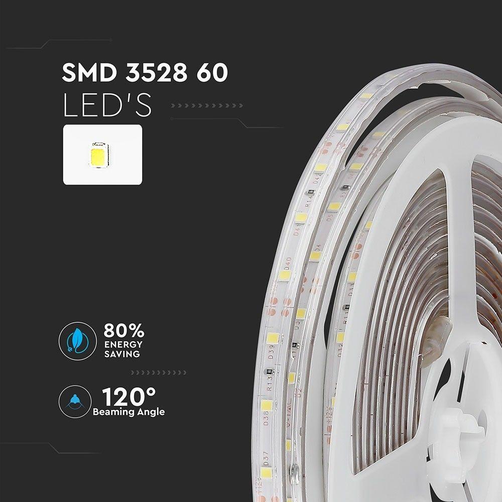 VT-3528-60 3.6W/M LED STRIP LIGHT 4500K IP65 (5M/ROLL)(PRICE PER M)