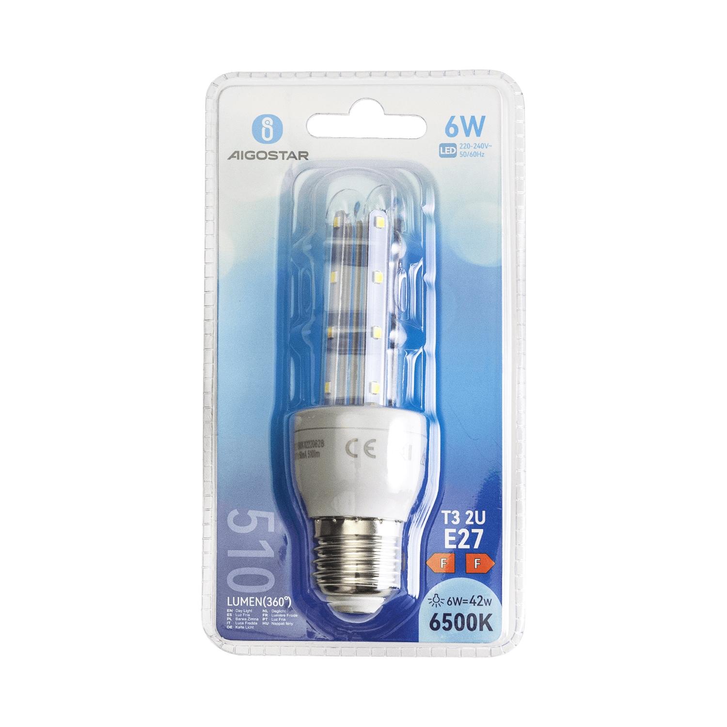 LED E27 6W U-tube