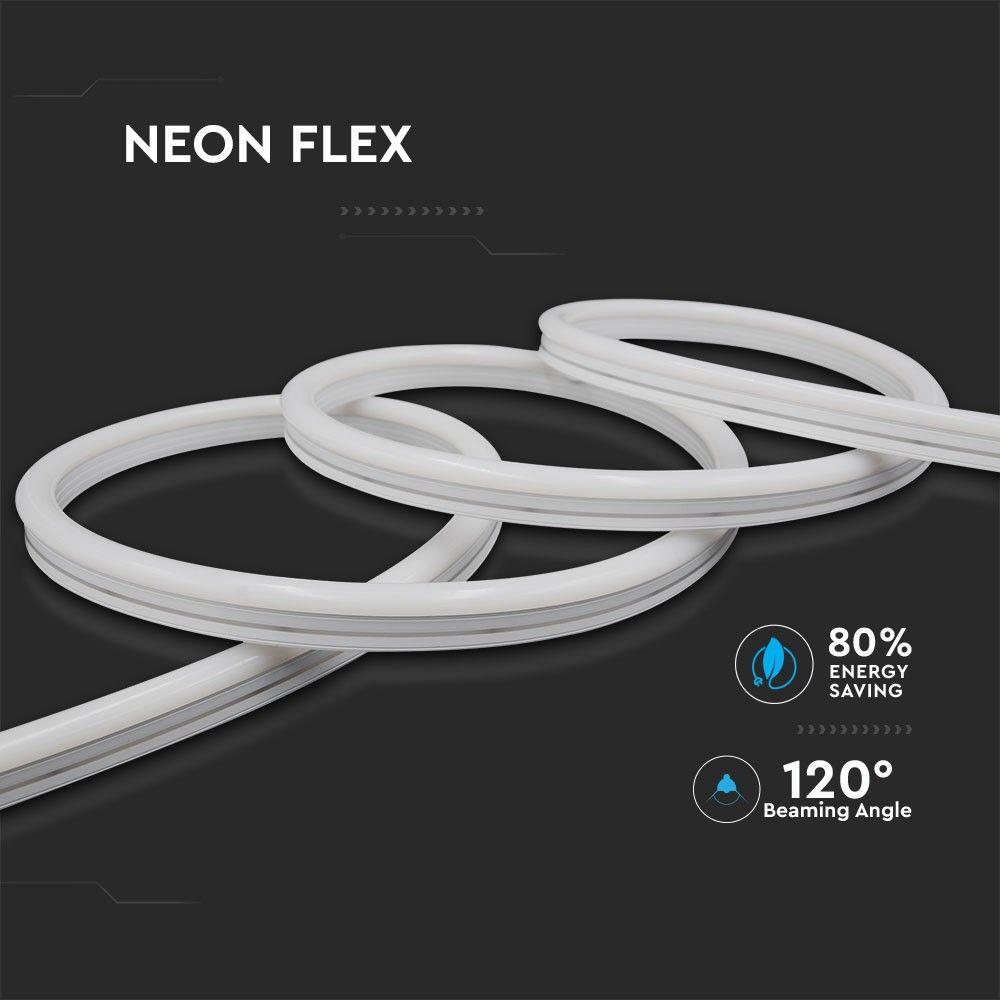 NEON FLEX, Barwa: Czerwony, Zasilanie: 24V, IP68, Rolka:10m, VTAC, SKU 2618