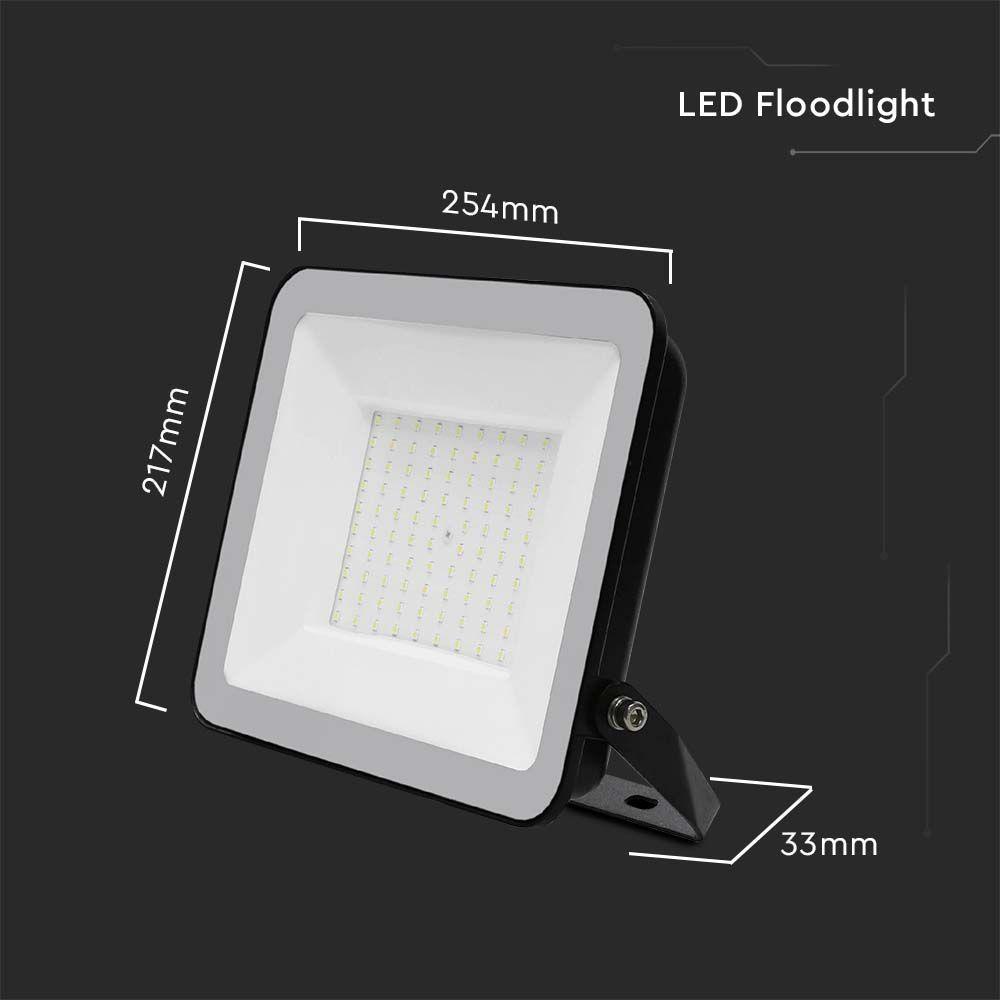 100W Naświetlacz SMD LED, Chip Samsung, Barwa: 6500K, Obudowa: Czarna, VTAC, SKU 10348