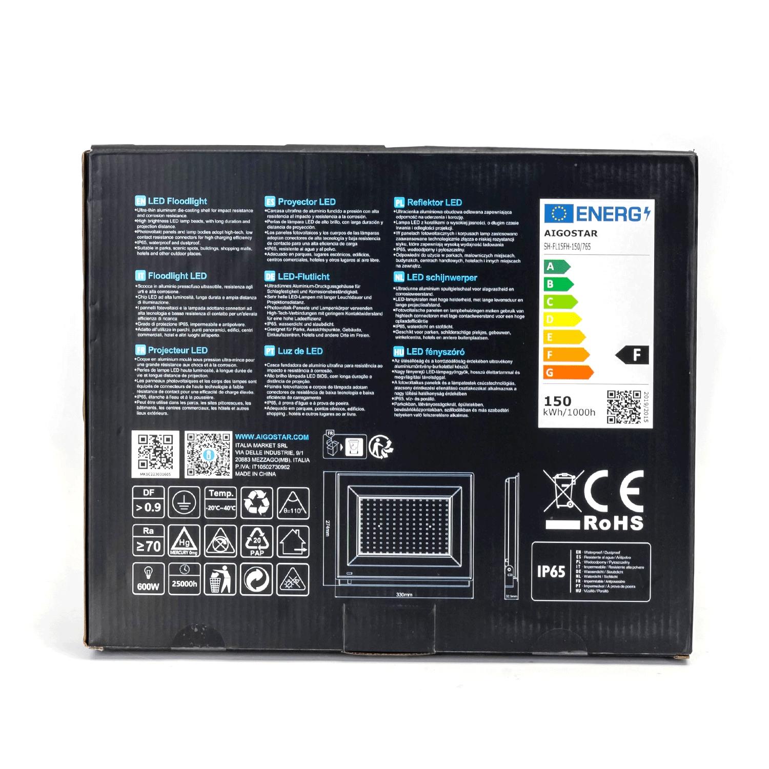 LED Floodlight Black 150W (Die-casting)