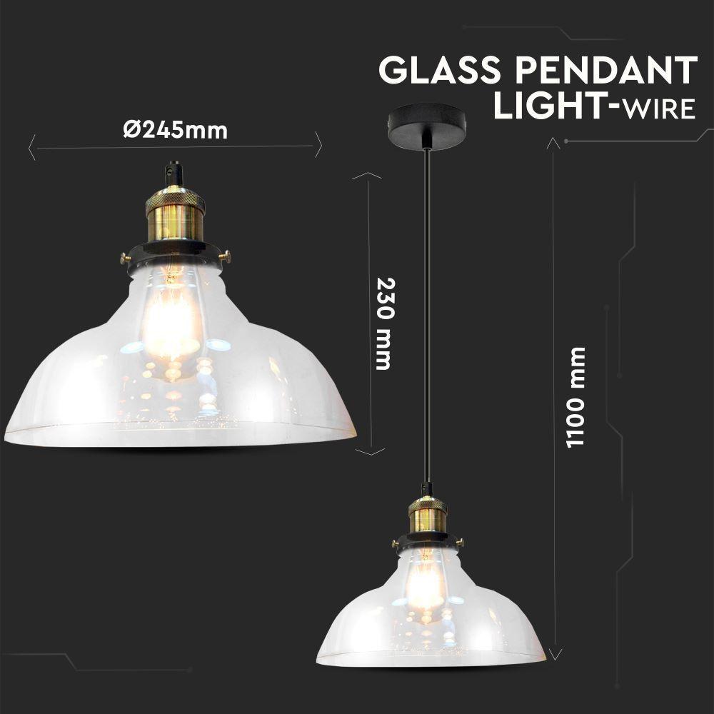 VT-7210 E27 GLASS PENDANT LIGHT-TRANSPARENT