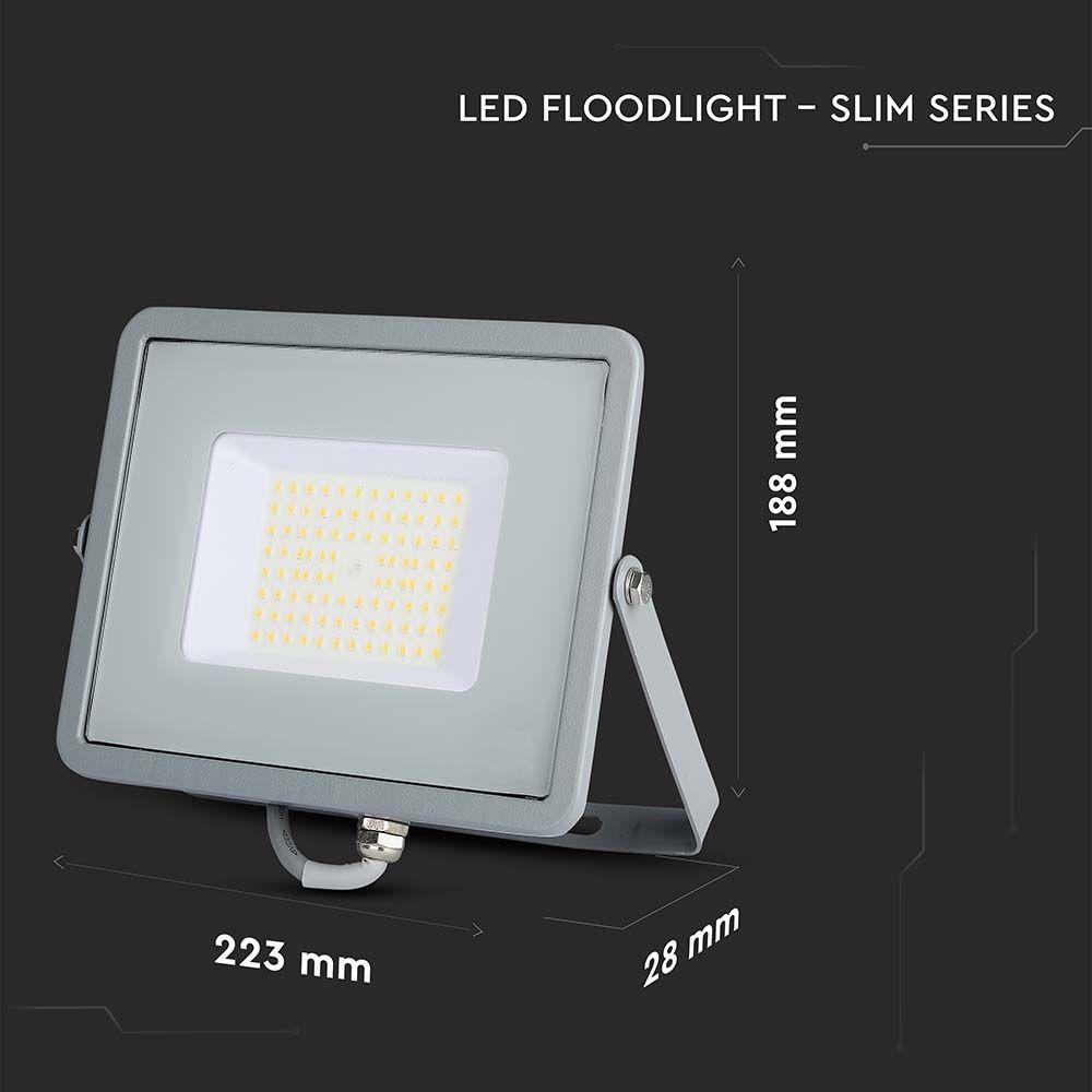 VT-56 50W SMD FLOODLIGHT SAMSUNG CHIP 6500K GREY BODY GREY GLASS