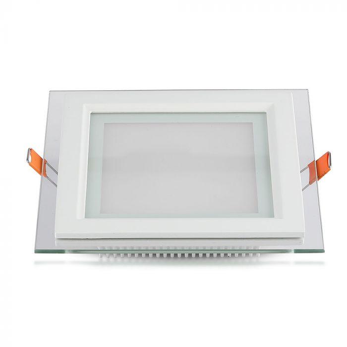 VT-1202G 12W GLASS LED PANELS 6400K SQUARE