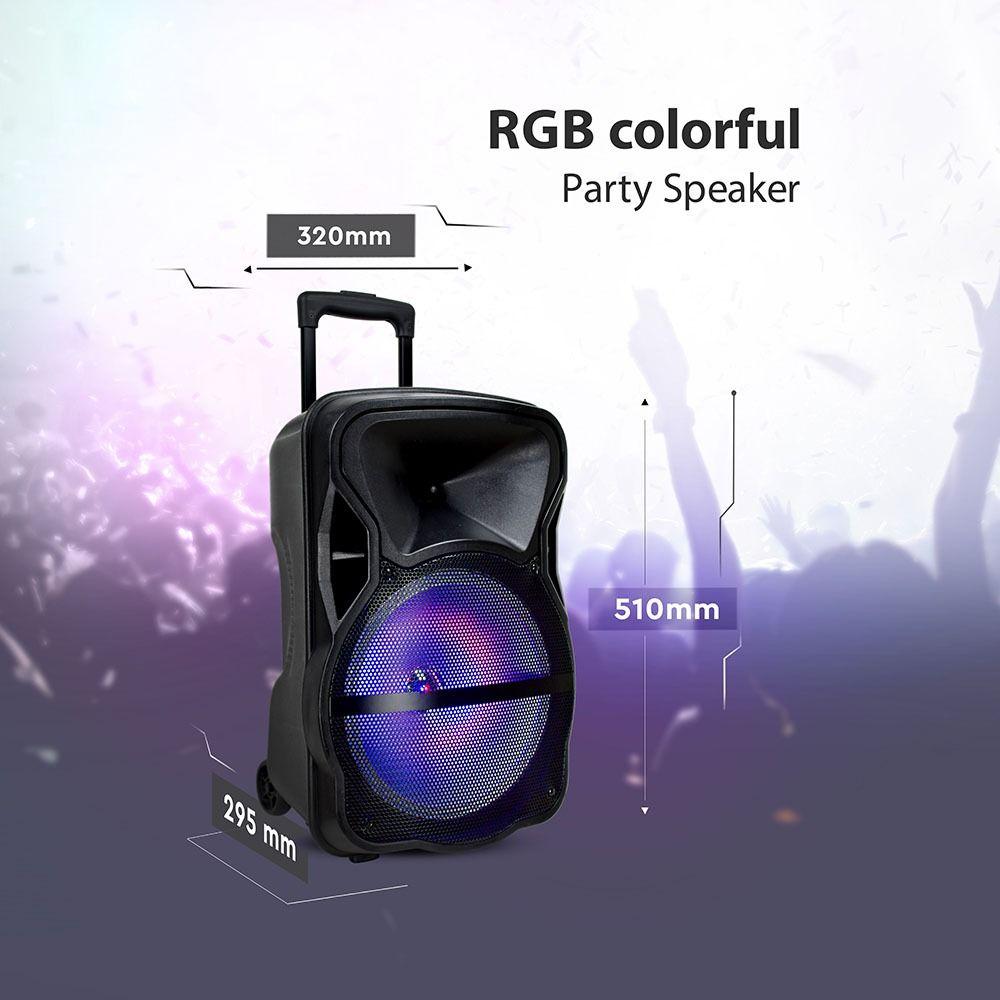 VT-6312 35W RECHARGEABLE TROLLEY SPEAKER WITH WIRED MICROPHONE-RF-RGB (12inch)