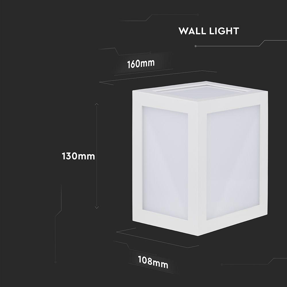 12W Lampa ścienna LED, Barwa:3000K, Obudowa: Biała, VTAC, SKU 218334