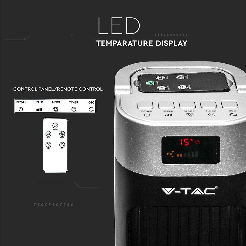 VT-5546 55W LED TOWER FAN WITH TEMPERATURE DISPLAY AND REMOTE CONTROL(46INCH)