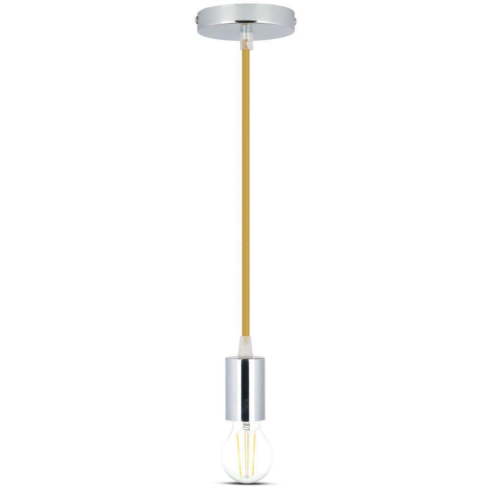 Lampa wisząca, oprawka chrom + przewód Beżowy, VTAC, SKU 3794