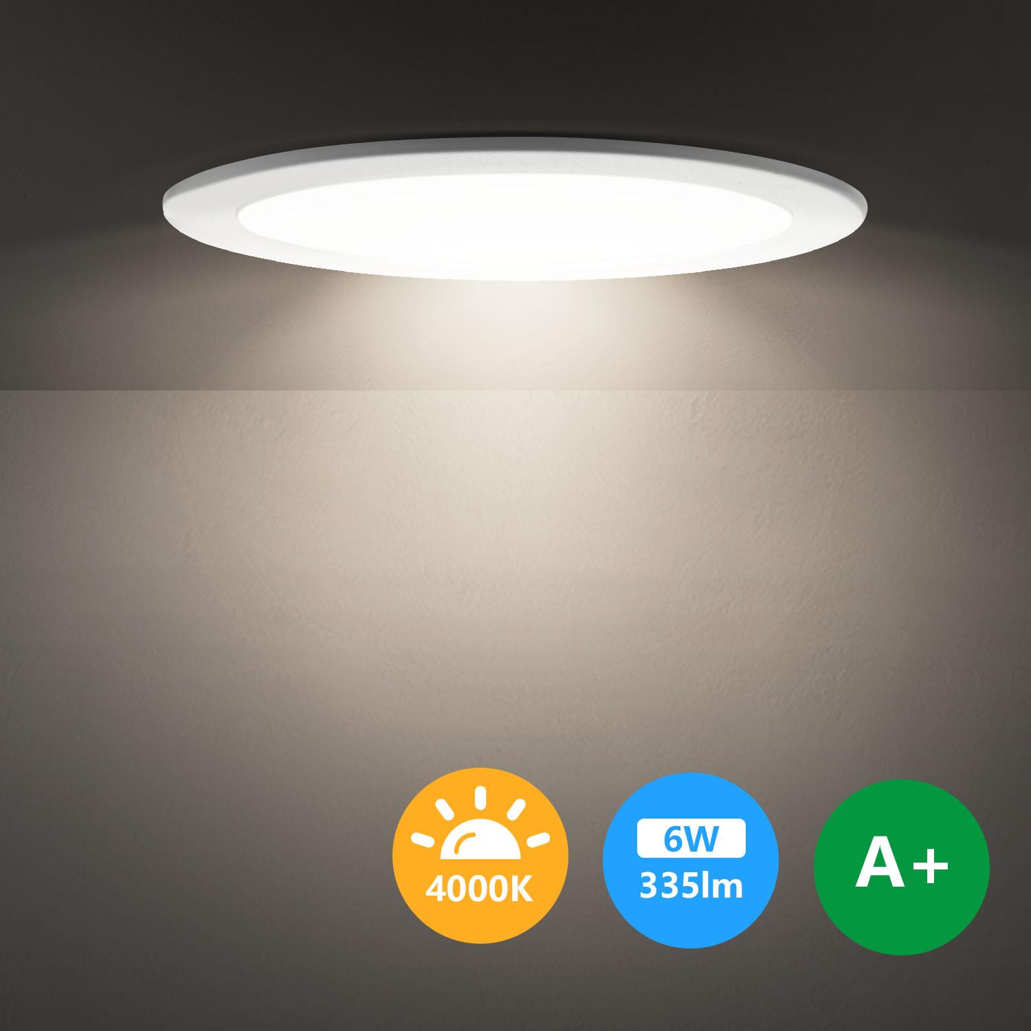 Podtynkowy okrągły downlight LED 6W Światło naturalne