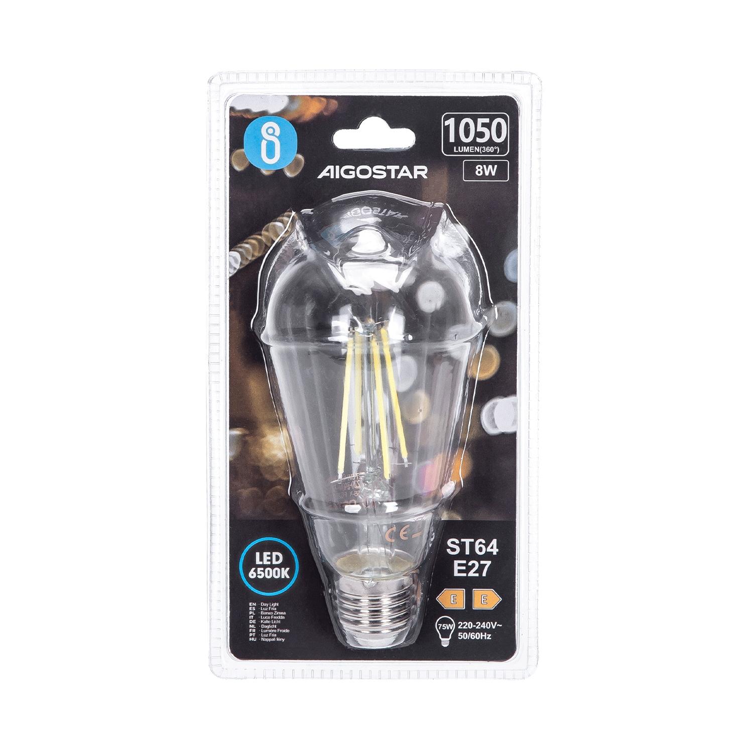 LED Filament Bulb (Clear) ST64 E27 8W