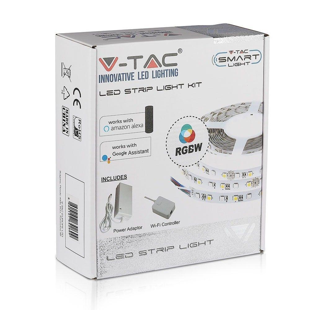 VT-5050 60 10W/M LED STRIP KIT(EU PLUG)COMPATIBLE WITH ALEXA & GOOGLE HOME RGB+W IP20- (5M/ROLL)