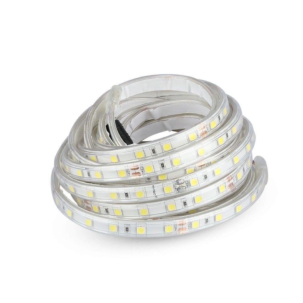 Taśma LED, Barwa:6400K, IP65/ Zasilanie: 24V, Rolka:5m, VTAC, SKU 2564