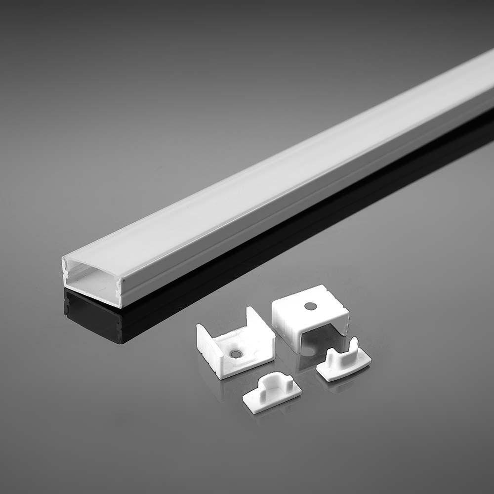 VT-8113-W MOUNTING KIT WITH DIFFUSER FOR LED STRIP PCB 12MM SURFACE 2000X17.4X7MM WHITE