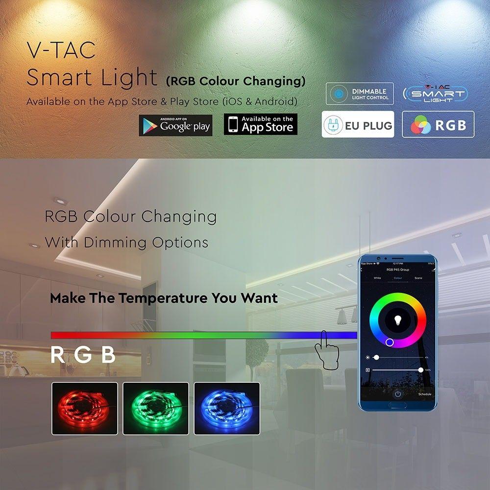 VT-5050 60 10W/M LED STRIP KIT(EU PLUG)COMPATIBLE WITH ALEXA & GOOGLE HOME RGB IP20- (5M/ROLL)