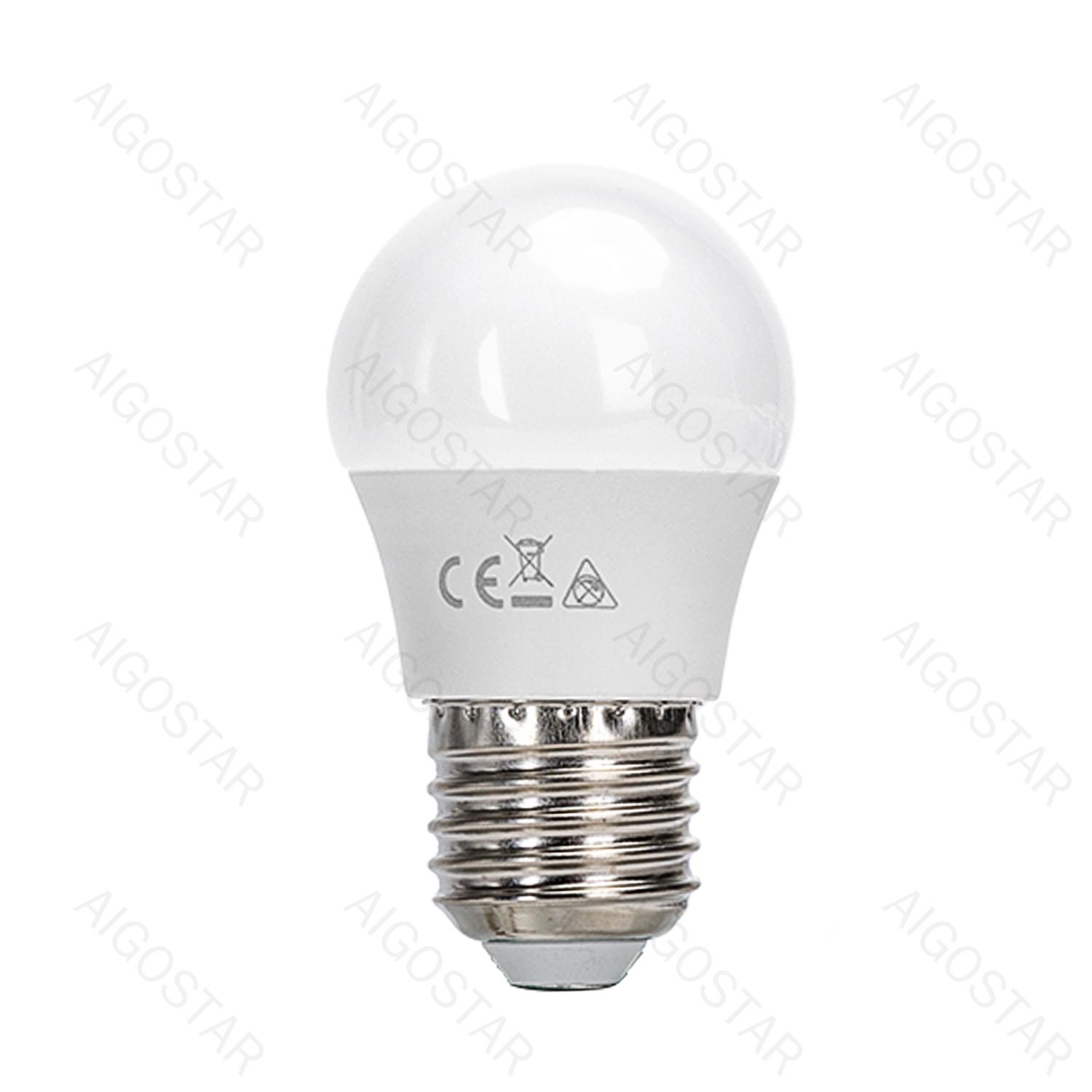 LED G45 E27 6W 3000K 5pcs