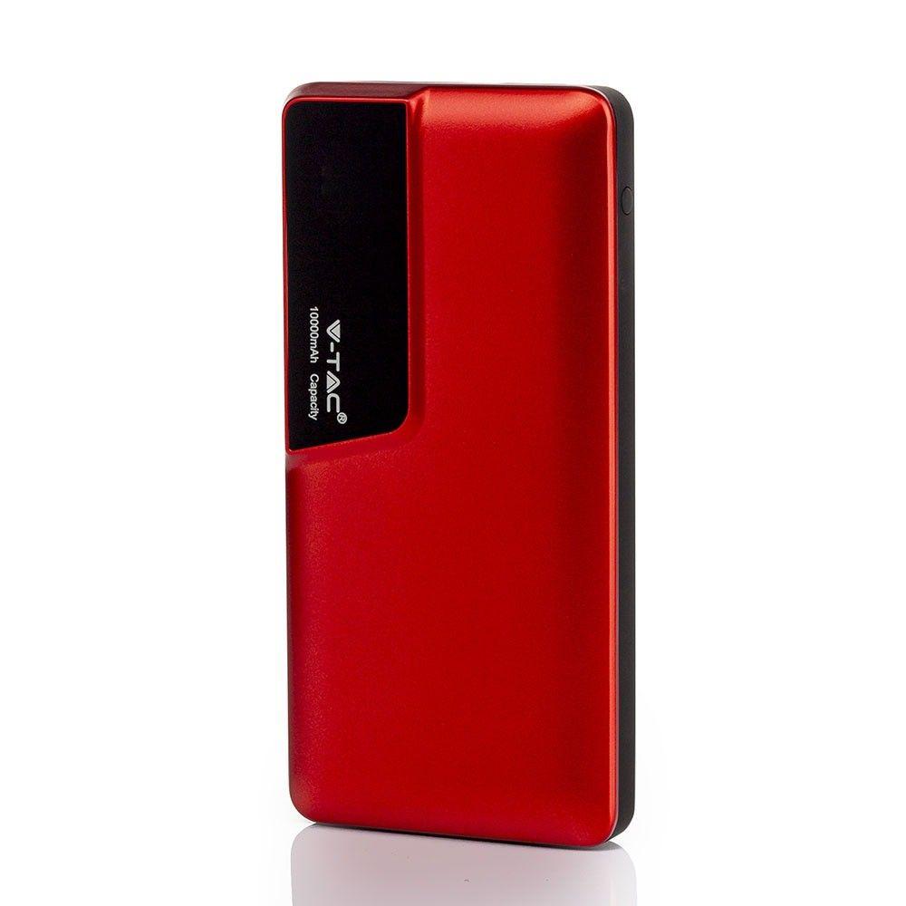 VT-3511 10000mah POWER BANK WITH DIGITAL DISPLAY & USB TYPE-C-RED