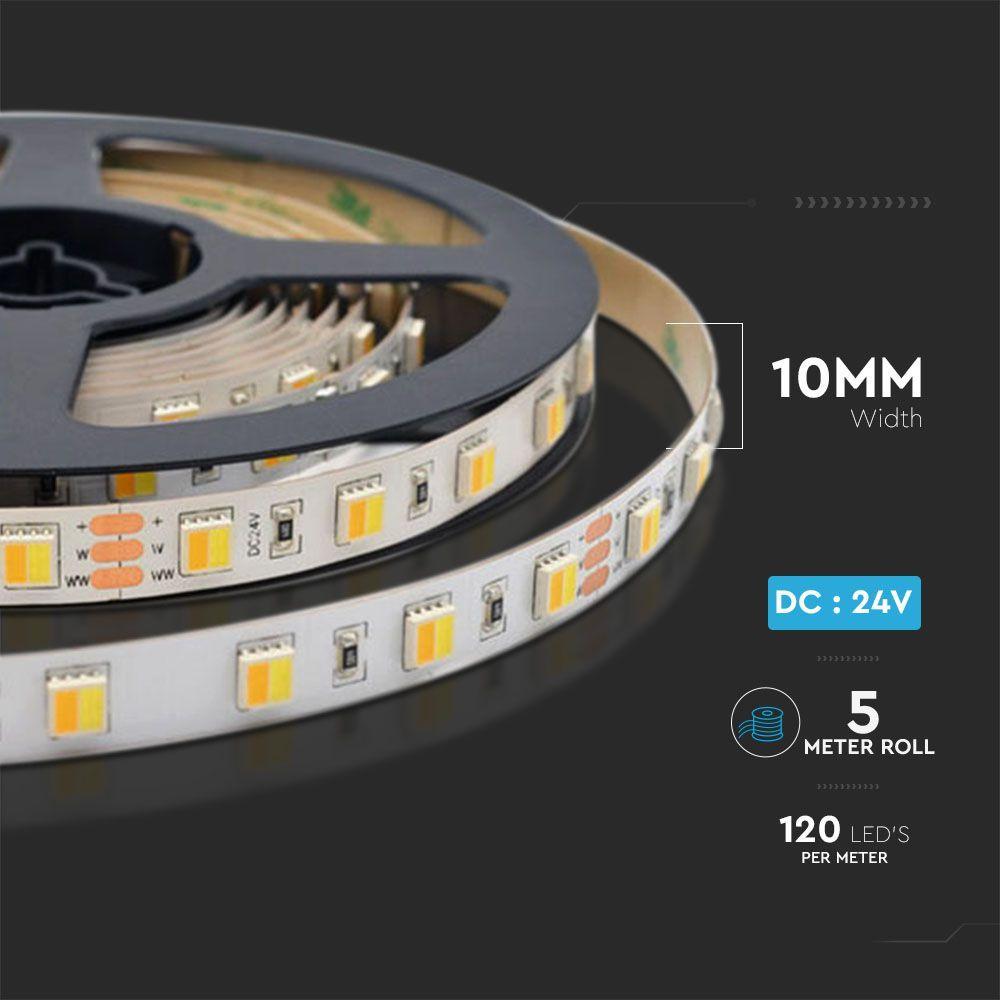 VT-2835 120 14W/M LED STRIP LIGHT CCT 3IN1 IP65 24V