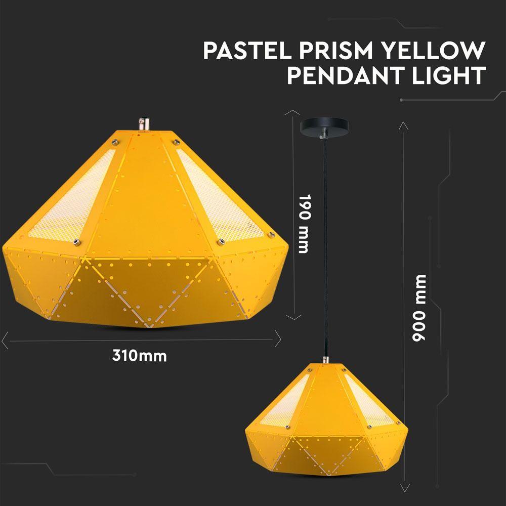 VT-7310 PASTEL PRISM YELLOW PENDANT LIGHT(E27) D:310*180MM