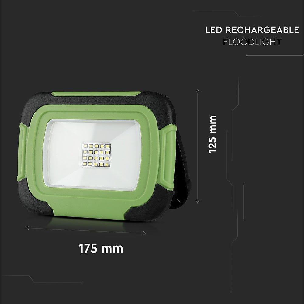 VT-10-R 10W LED RECHARGEABLE FLOODLIGHT SAMSUNG CHIP 6400K