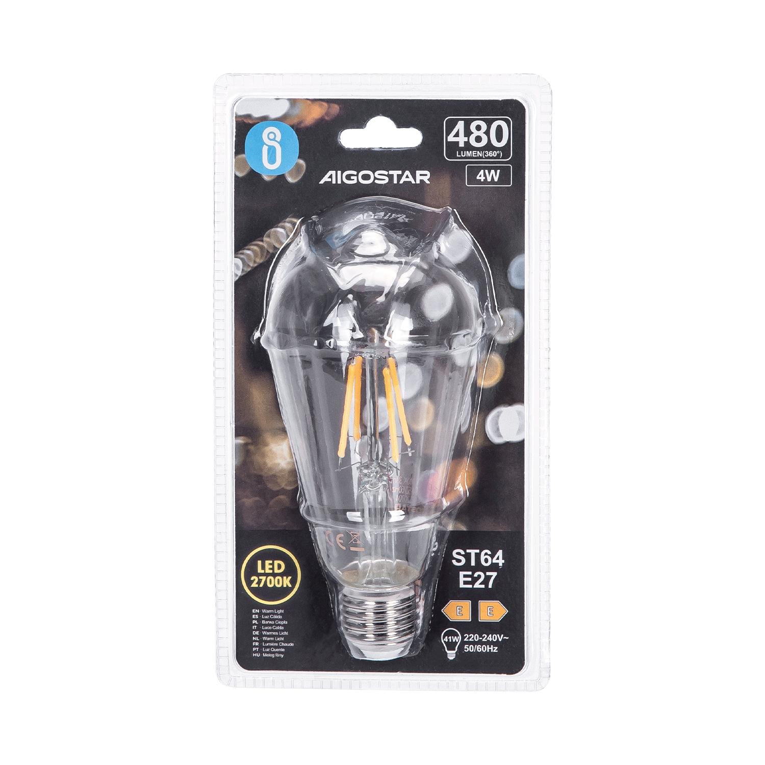 LED Filament Bulb (Clear) ST64 E27 4W