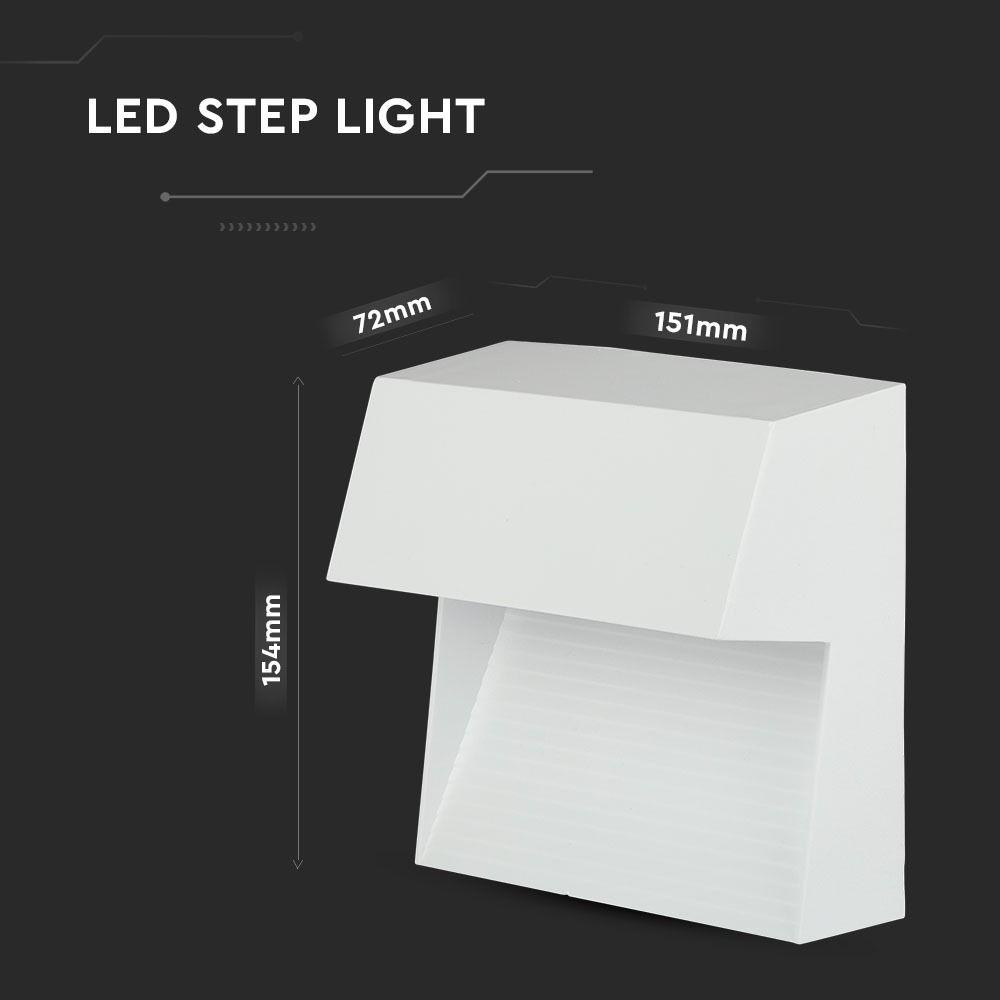 3W Oprawa Schodowa LED, Barwa:3000K, Obudowa: Biała, VTAC, SKU 1402