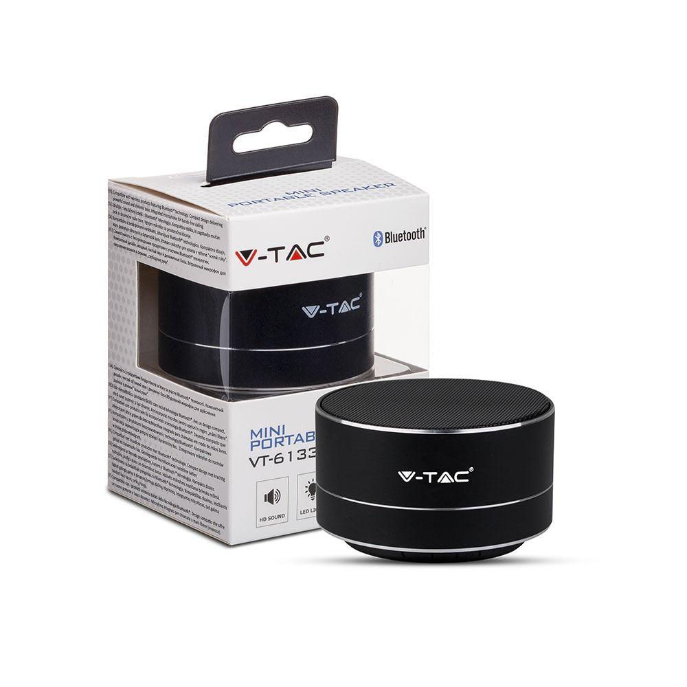 VT-6133 METAL BLUETOOTH SPEAKER WITH MIC & TF CARD SLOT-400mah BATTERY-BLACK