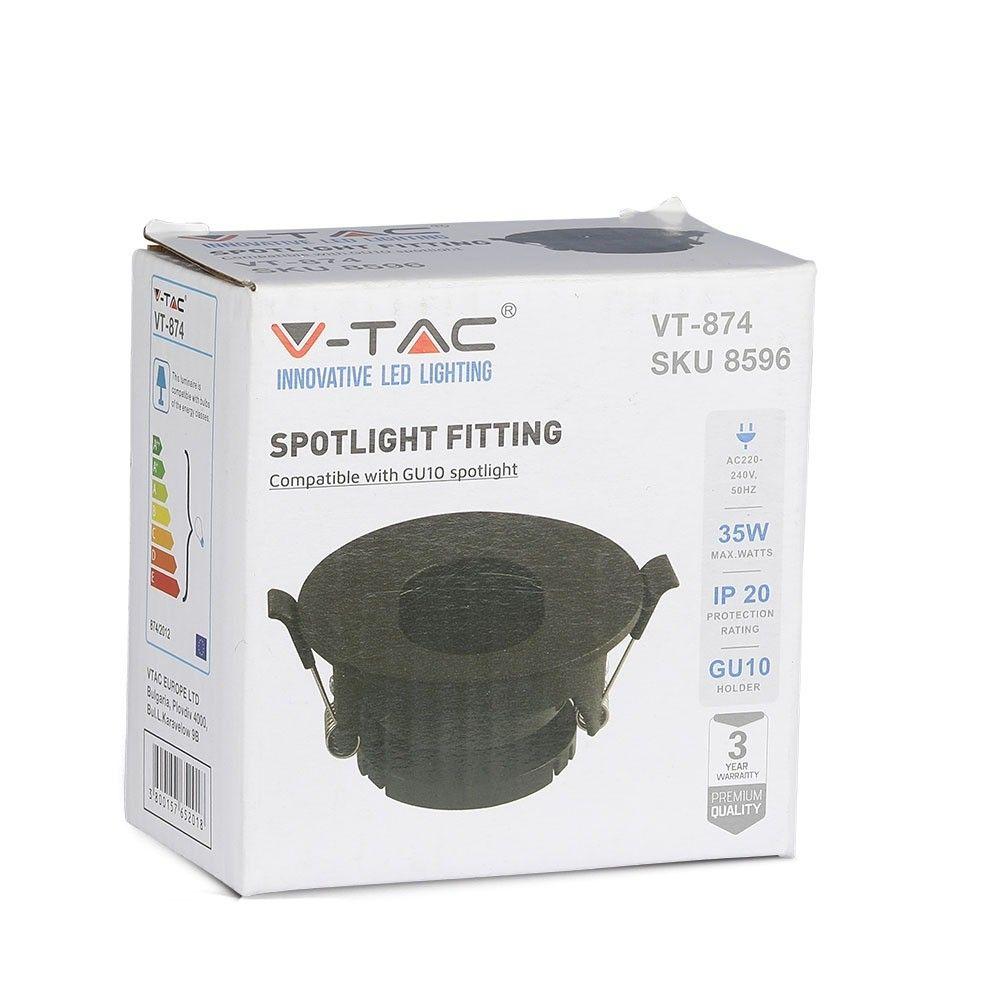 VT-874 GU10 FITTING ROUND BLACK