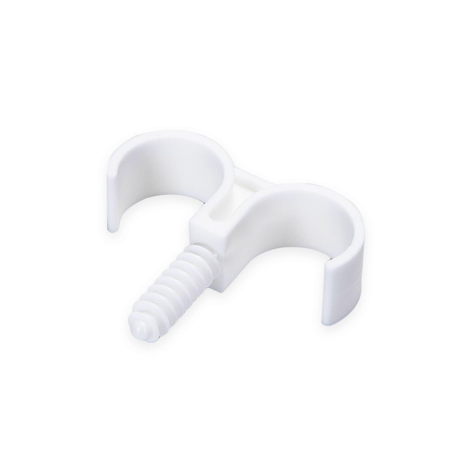 Double-hook PVC pipe clamp with expansion screw, Φ 25mm