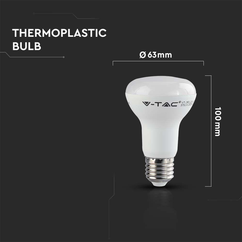 VT-263 8.5W R63 LED BULB SAMSUNG CHIP 3000K E27